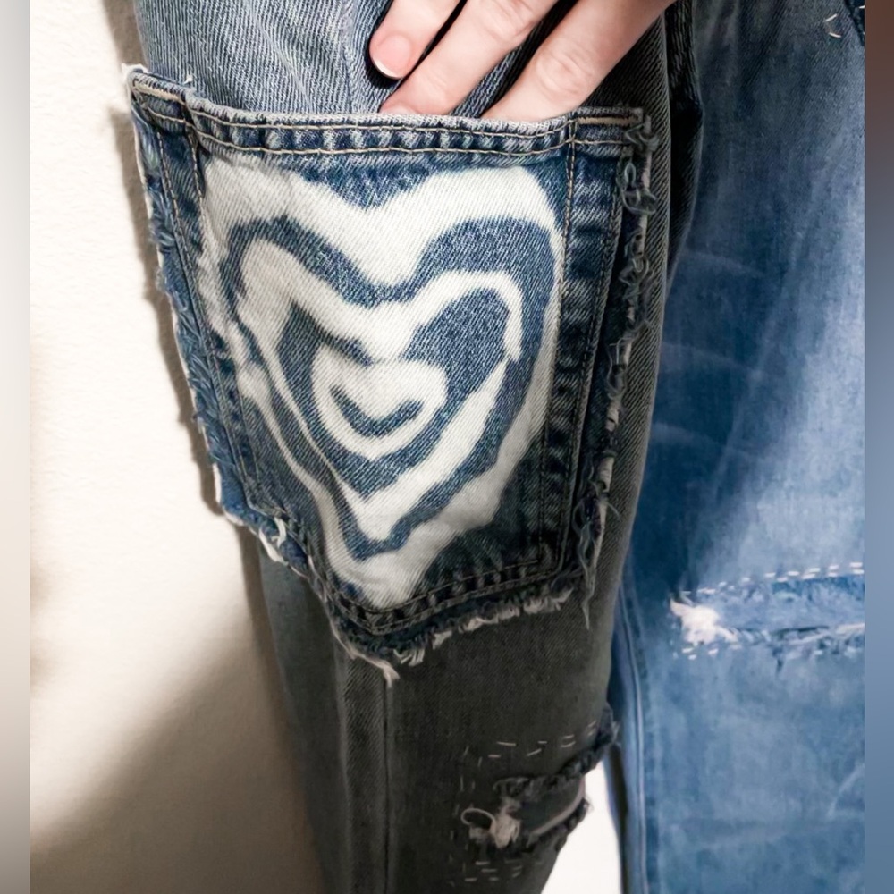 Patchwork Reworked Abound High Waisted Mom Jeans - Picture 3 of 6